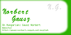 norbert gausz business card